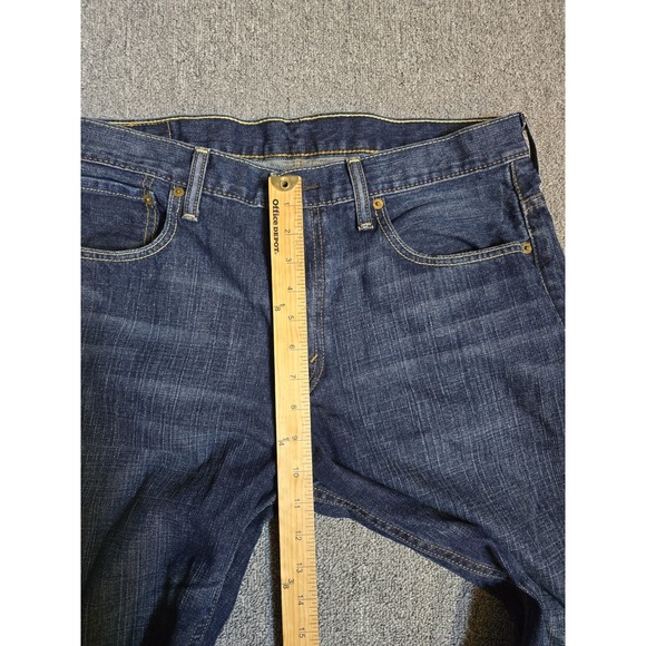 Levis 569 Loose Straight Blue Denim Mens Dark Wash Jeans Size 34x 32 - Picture 4 of 9